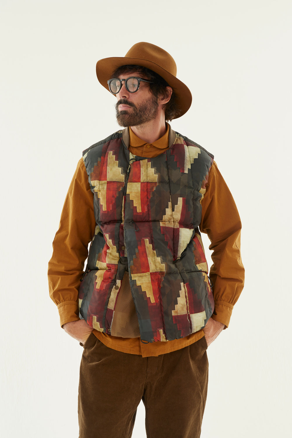 norbit / Print Middle Layer Down Vest/HNDN-030