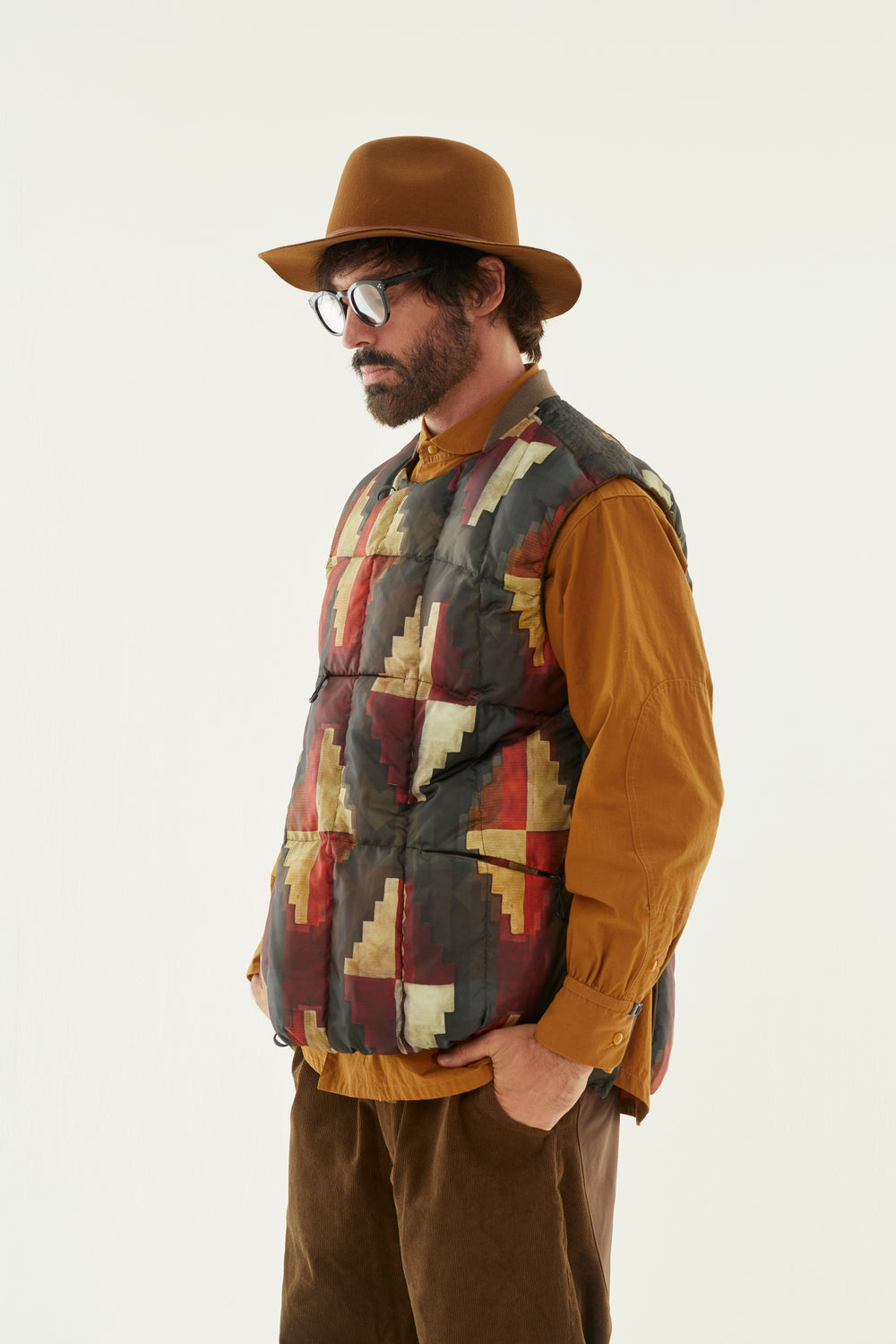 norbit / Print Middle Layer Down Vest/HNDN-030