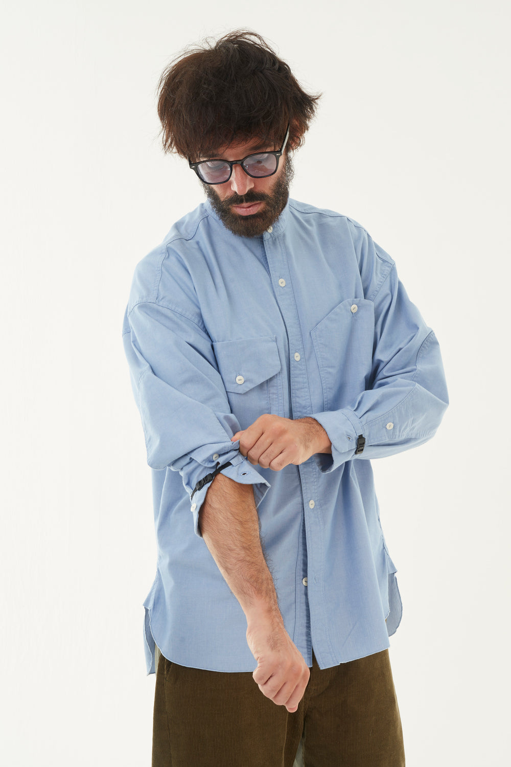 norbit / Stand Collar Big Work Shirts/HNSH-040