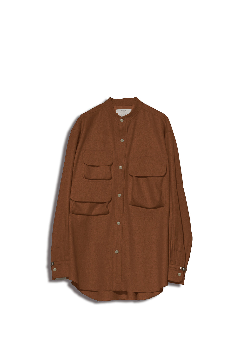 un/unbient アン 25SS 日本製 Stand Collar Shirt ウールトロピカル スタンドカラーシャツ UNSH41 2 Pale Brown Check アンビエント 長袖 チェック トップス【新古品】【中古】【un/unbient】 un/unbient アン 25SS 日本製 Stand Collar Shirt ウールトロピカル