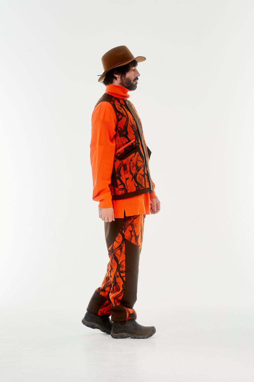 norbit / HORN TREE PRINT WOOL BOA VEST/HNVT-024